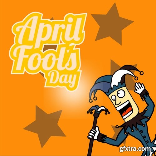 Collection of vector picture 1 April holiday laughter fool 25 Eps