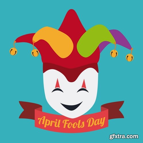 Collection of vector picture 1 April holiday laughter fool 25 Eps