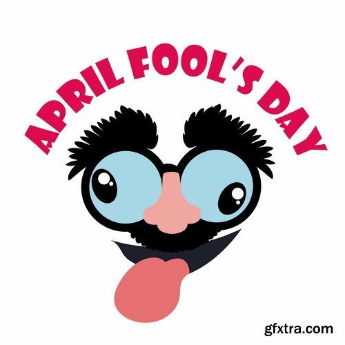 Collection of vector picture 1 April holiday laughter fool 25 Eps