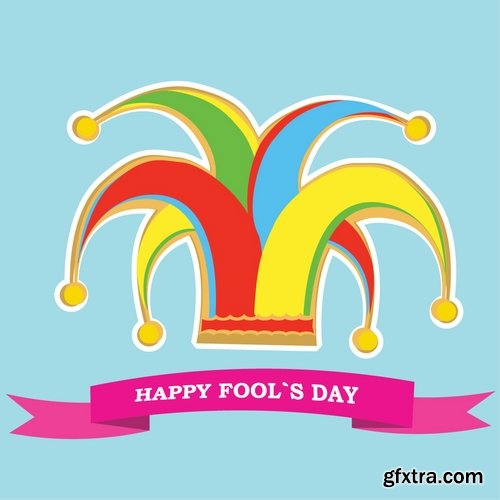 Collection of vector picture 1 April holiday laughter fool 25 Eps