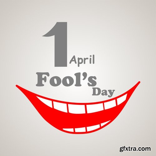 Collection of vector picture 1 April holiday laughter fool 25 Eps