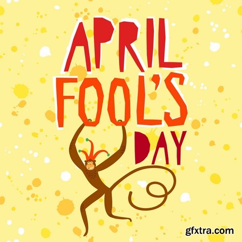 Collection of vector picture 1 April holiday laughter fool 25 Eps