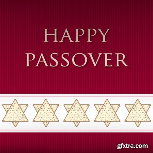 Collection of vector picture Jewish Passover matza wine 25 Eps