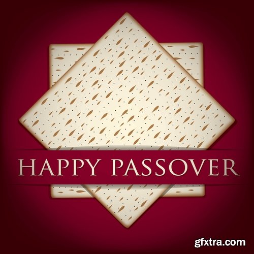 Collection of vector picture Jewish Passover matza wine 25 Eps