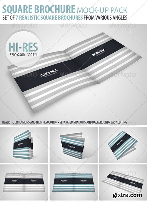 GraphicRiver - Square Brochure Mock-Up Pack 7779877