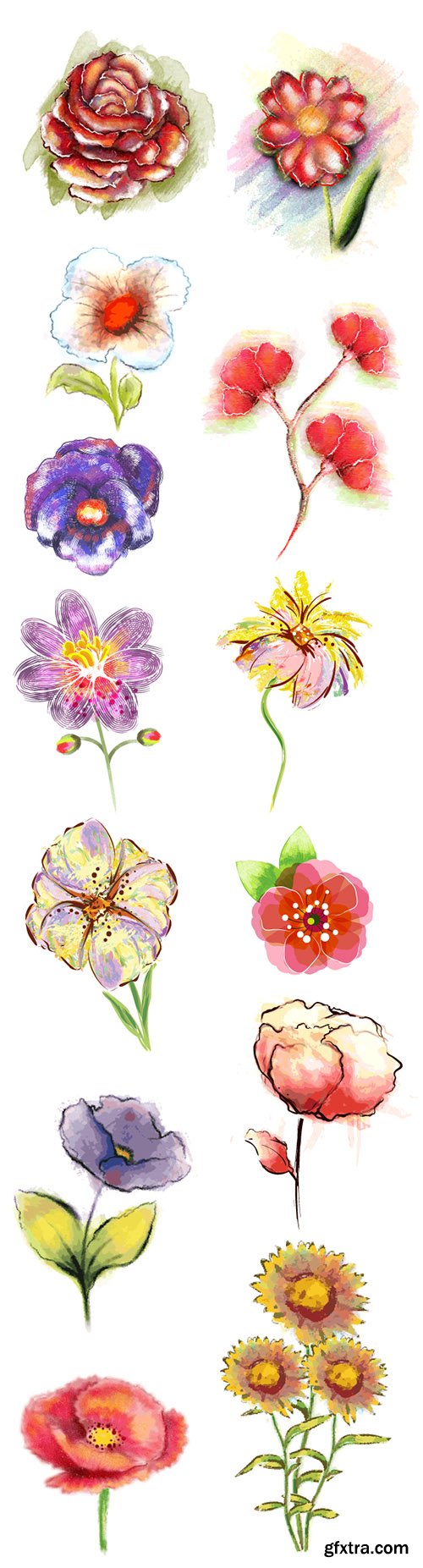 186 Realistic Vector Flowers