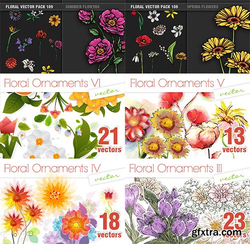 186 Realistic Vector Flowers