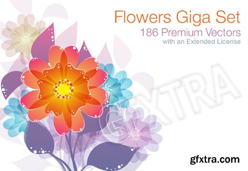 186 Realistic Vector Flowers