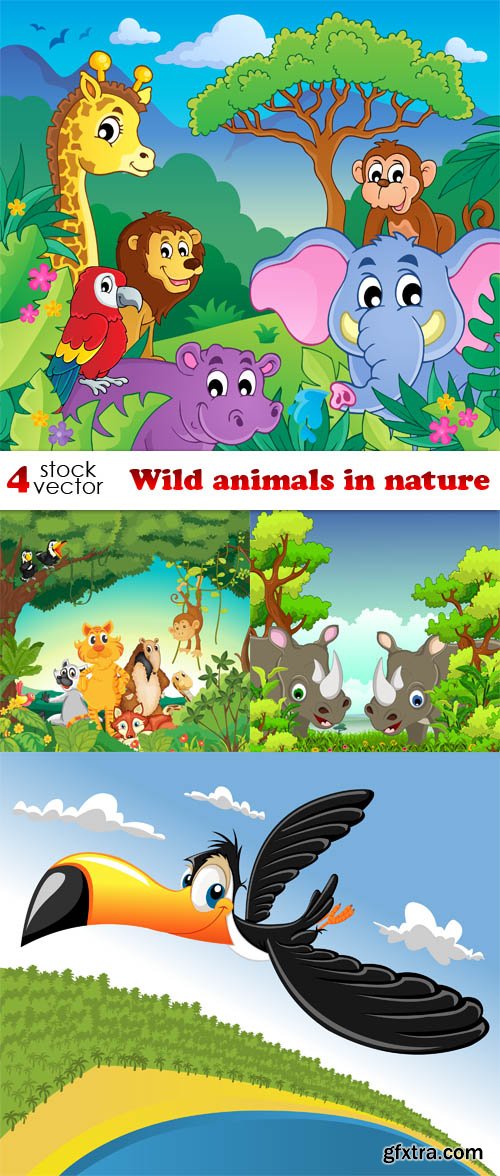 Vectors - Wild animals in nature