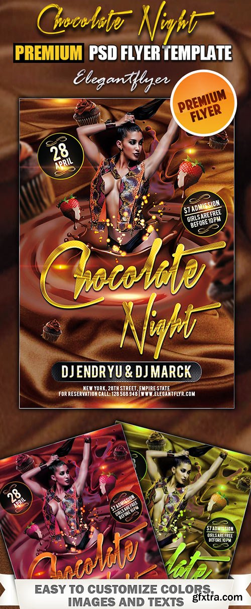 Chocolate Night PSD Flyer Templates + FB Cover