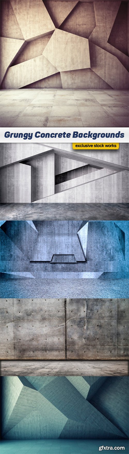 Grungy Concrete Backgrounds - 5x JPEGs