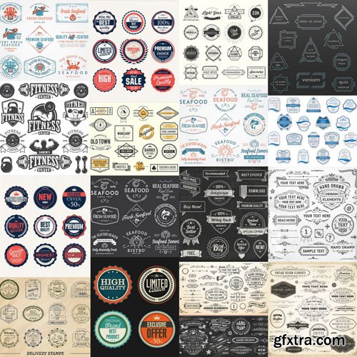 Different Labels &amp; Stickers #17 - 25 Vector