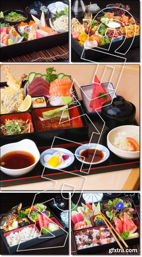 Japanese cuisine. lunch box set on the background - Stock photo