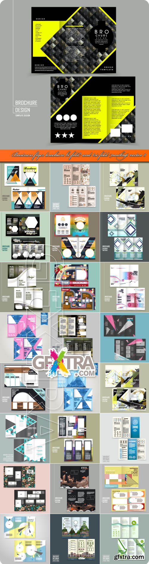 Business flyer brochure bi-fold and tri-fold mockup vector 8