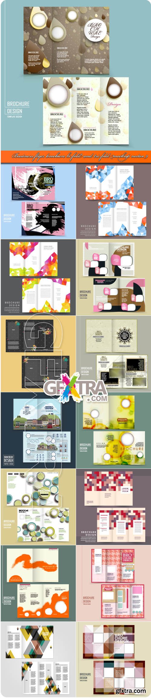 Business flyer brochure bi-fold and tri-fold mockup vector 9