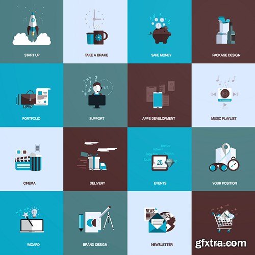 Flat Design Elements 3, 25xEPS