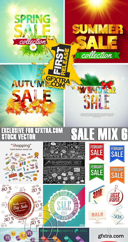 Stock Vectors - Sale Mix 6, 25xEPS