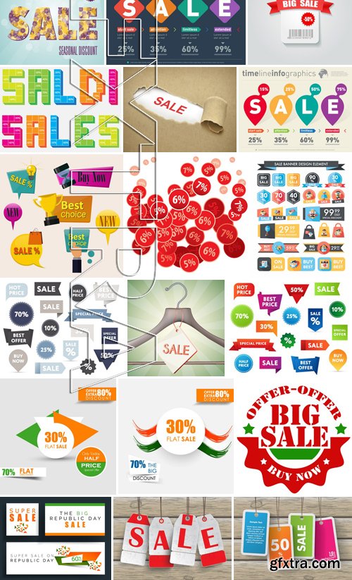 Stock Vectors - Sale Mix 6, 25xEPS