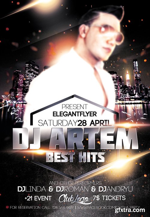 DJ Artem Flyer Template FB Cover