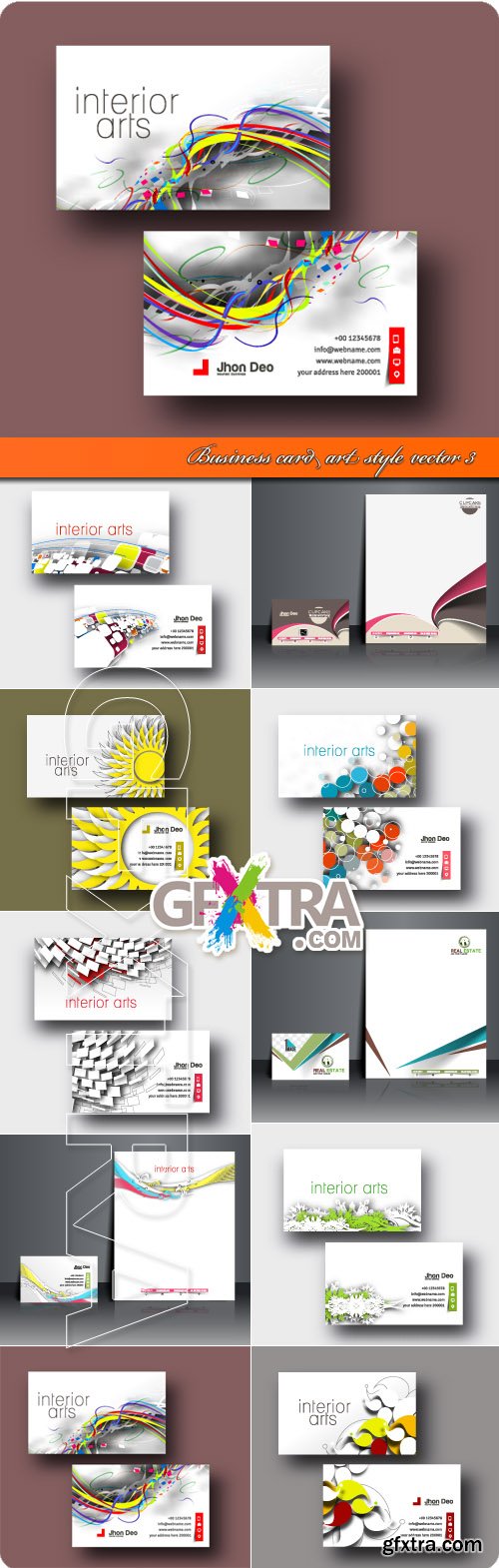 Business card art style vector 3