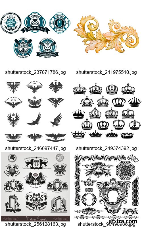 Amazing SS - Heraldic Design Elements, 25xEPS