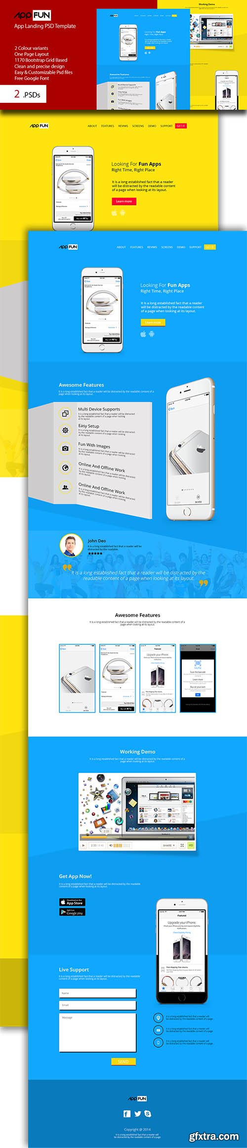 HTML/PSD Web Template - AppFun - Bootstrap App Landing Page