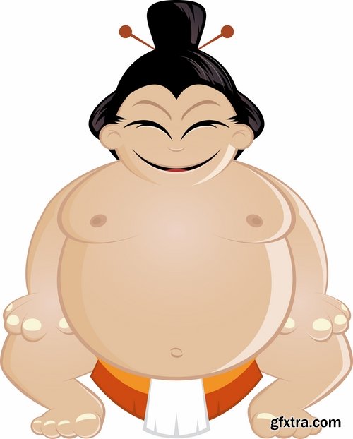 Collection of vector image Sumo yokozuna sumo wrestler 25 Eps