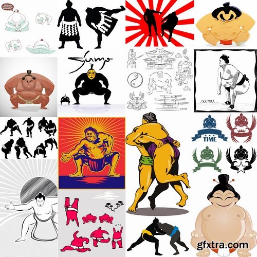 Collection of vector image Sumo yokozuna sumo wrestler 25 Eps