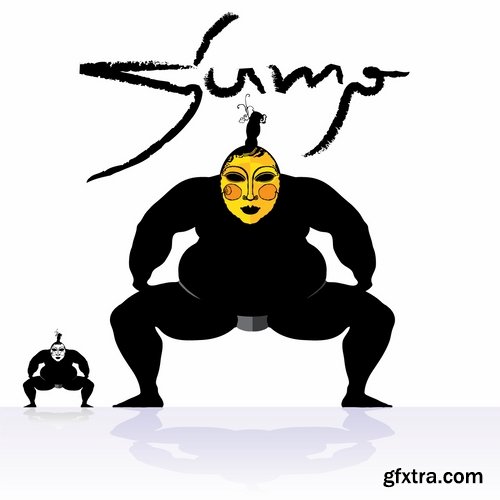 Collection of vector image Sumo yokozuna sumo wrestler 25 Eps