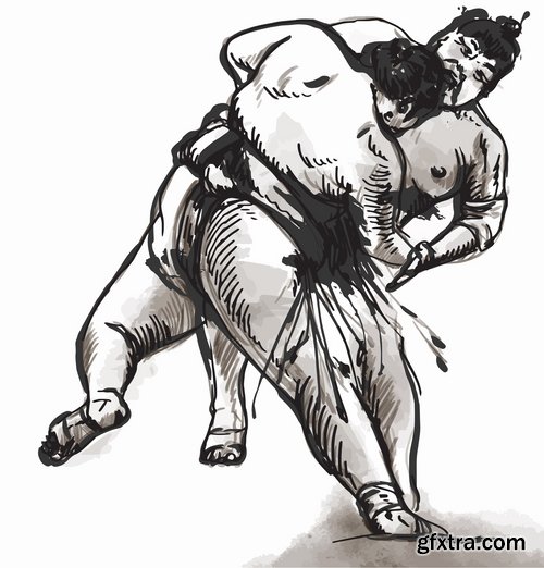 Collection of vector image Sumo yokozuna sumo wrestler 25 Eps