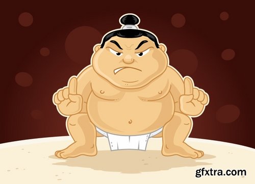 Collection of vector image Sumo yokozuna sumo wrestler 25 Eps