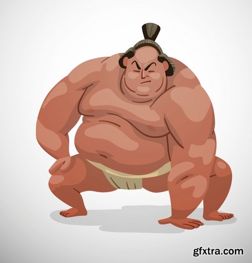 Collection of vector image Sumo yokozuna sumo wrestler 25 Eps