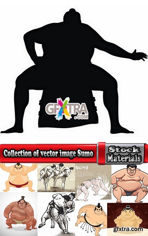 Collection of vector image Sumo yokozuna sumo wrestler 25 Eps