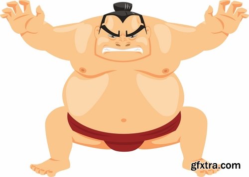 Collection of vector image Sumo yokozuna sumo wrestler 25 Eps