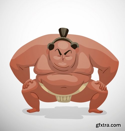 Collection of vector image Sumo yokozuna sumo wrestler 25 Eps