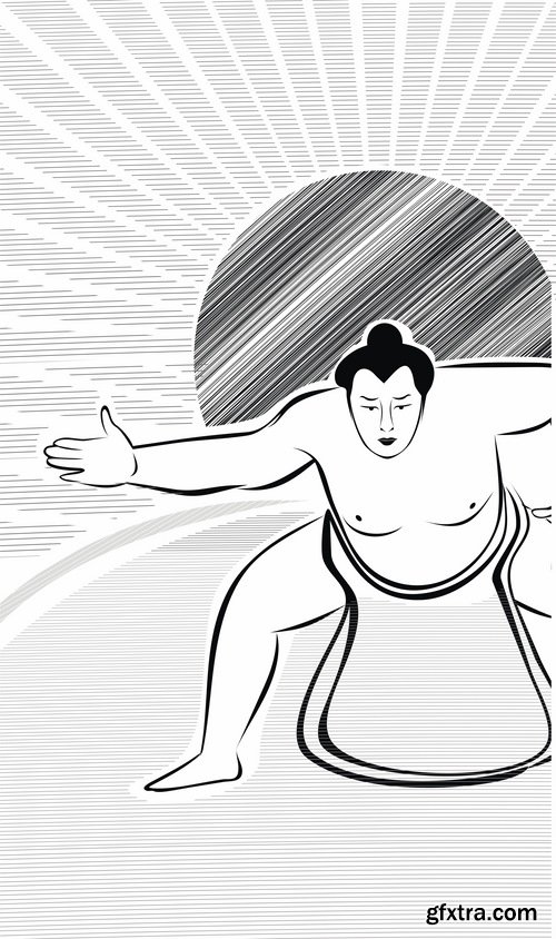 Collection of vector image Sumo yokozuna sumo wrestler 25 Eps