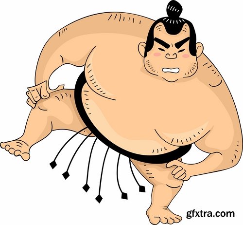 Collection of vector image Sumo yokozuna sumo wrestler 25 Eps