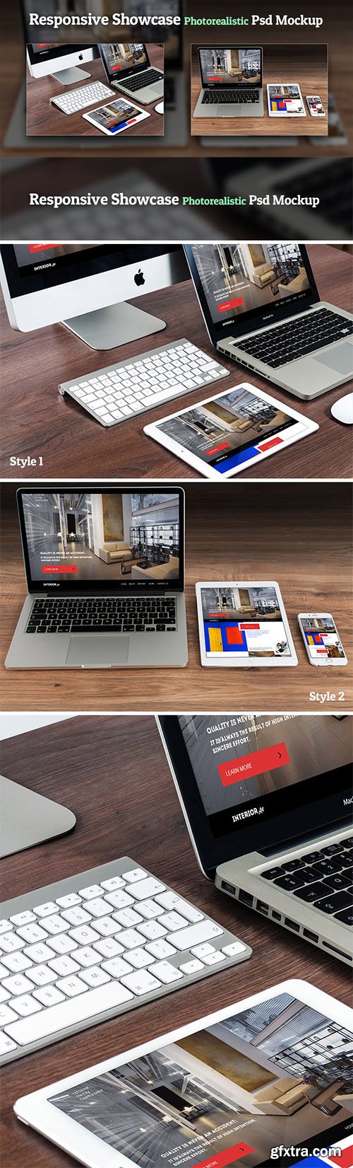 Responsive Showcase Photorealistic PSD Mock-Up's - Apple Devices