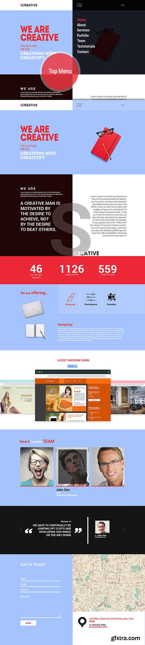 HTML/PSD Web Template - SCreative - Corporate Business Flat Responsive Web Theme