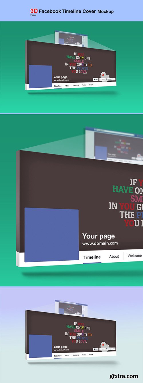 PSD Mock-Up - 3D Facebook Timeline Cover