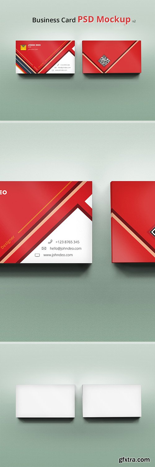 PSD Mock-Up - Red Business Card Vol.2