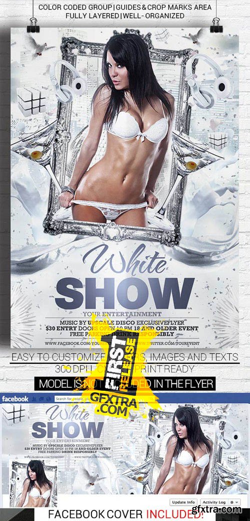 White Show Flyer Template Facebook Cover