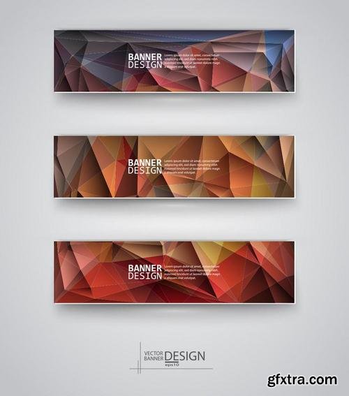 Stock Vector - Geometric Triangular Abstract Modern Backgrounds & Banners, 25EPS