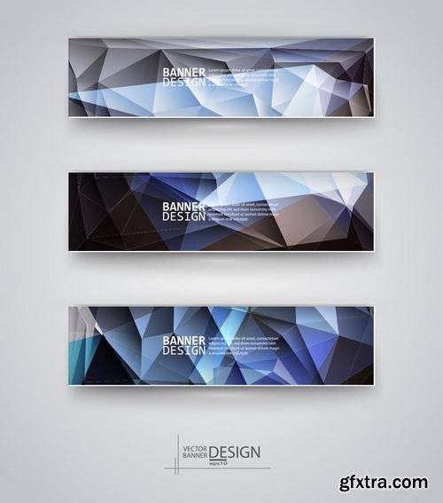 Stock Vector - Geometric Triangular Abstract Modern Backgrounds & Banners, 25EPS