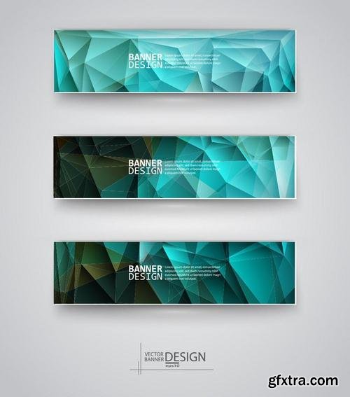 Stock Vector - Geometric Triangular Abstract Modern Backgrounds & Banners, 25EPS