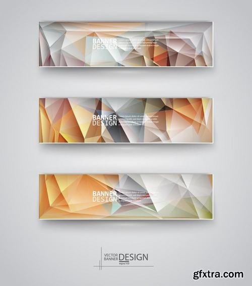 Stock Vector - Geometric Triangular Abstract Modern Backgrounds & Banners, 25EPS