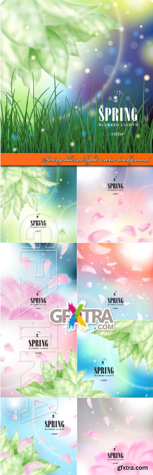 Spring blurred lights vector background