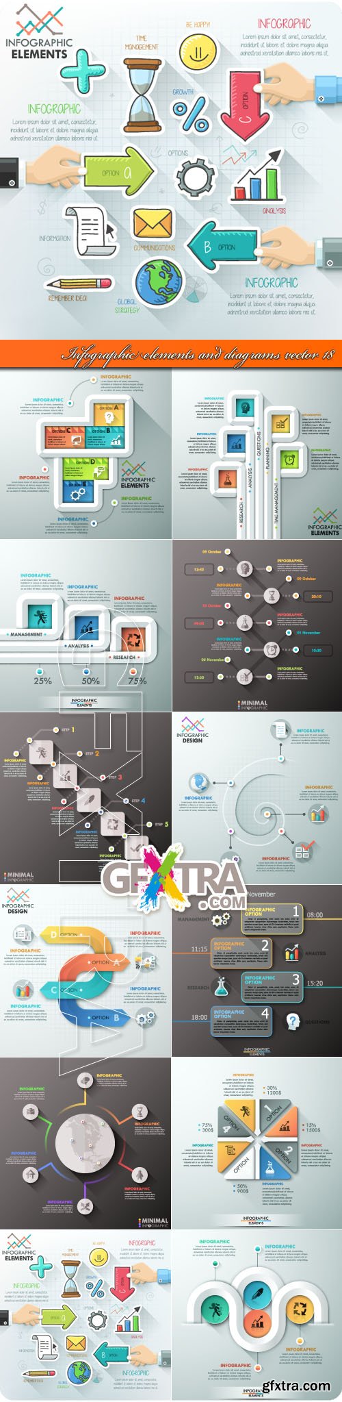 Infographic elements and diagrams vector 18