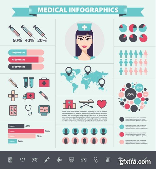 Stock Vectors - Medical Infographic 10, 25xEPS