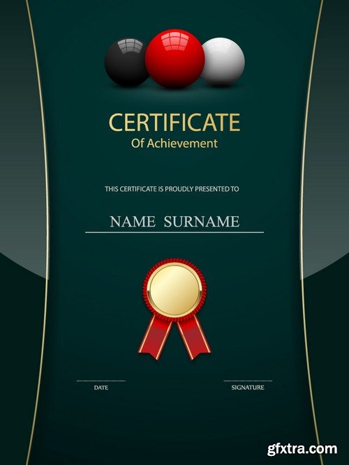 Stock Vectors - Certificate Template 7, 25xEPS